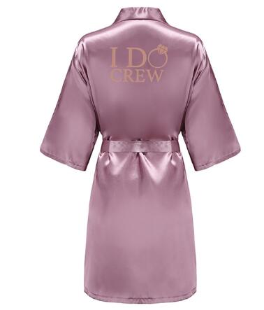 I DO Women Wedding Satin Dressing Gown Personalized Custom Name Bathobe Bridal Party Robes Bridesmaid Robes gift