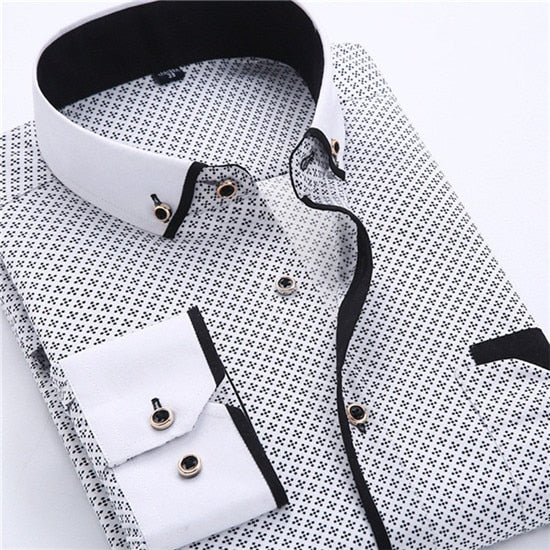 Jenkins Dress Shirt Long Sleeve Slim Fit Button Down Collar Business Shirts