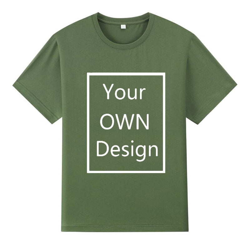 Cotton Custom T Shirt Make Your OWN Design Logo Text Men Print Tshirt Tops Tee