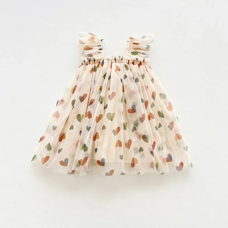 Toddler Baby Kids Girls Party Dress 2024 New Summer Sleeveless Floral Tutu Dress Layered Tulle Cute Princess Birthday Dresses