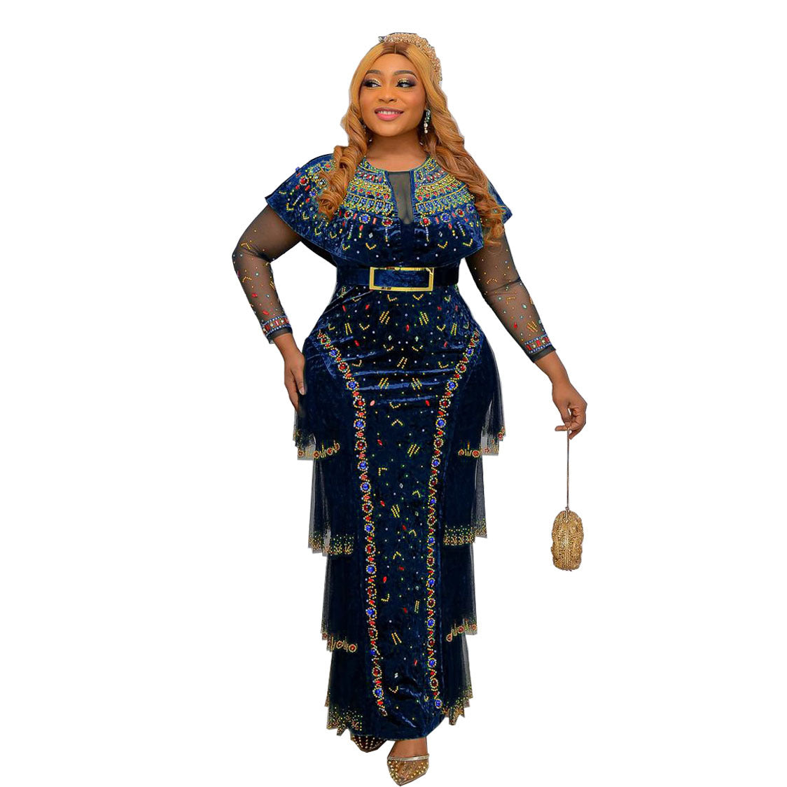 2022 Bodycon Long Maxi Dress African Dresses for Women Sexy Spring African Women Long Sleeve Plus Size Long Dress