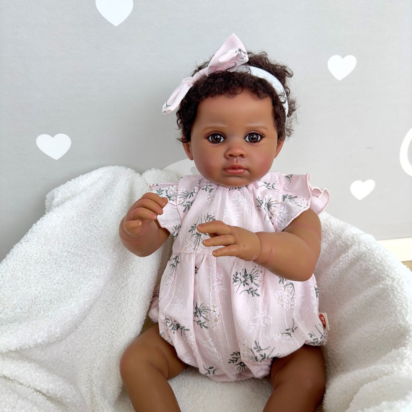 Dark Brown Skin Reborn Toddler Baby Doll - Sabina