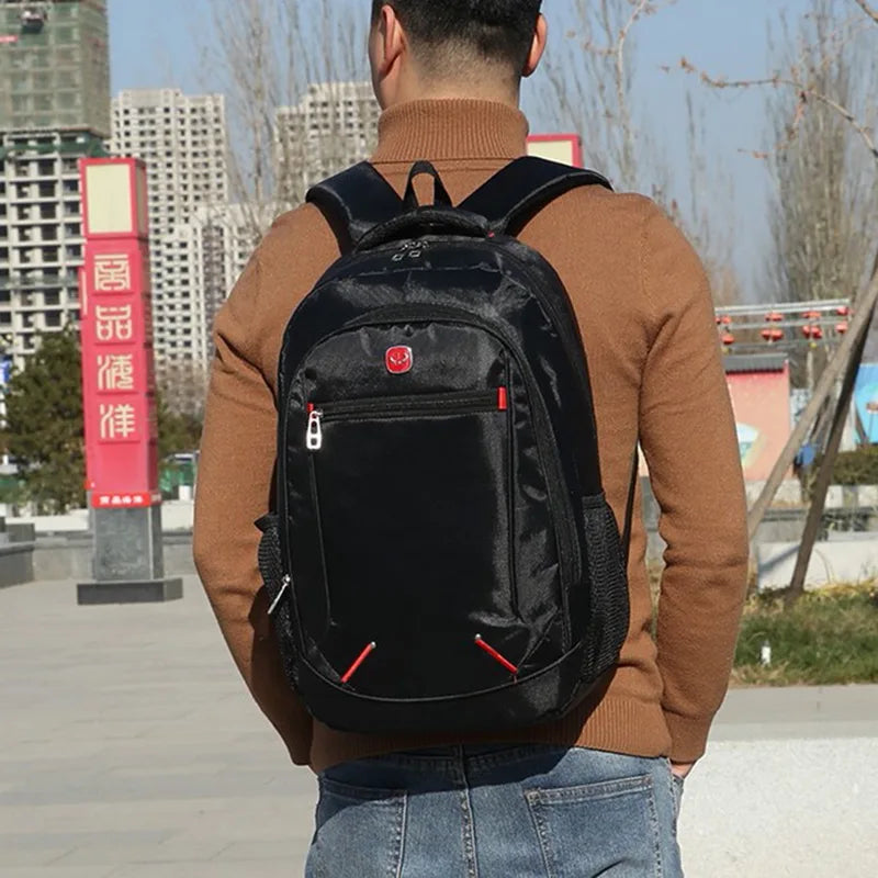 Large-capacity Student School Bag Casual Solid Color Backpack Material Oxford Men New Backpack Multi-functional Simple Bag