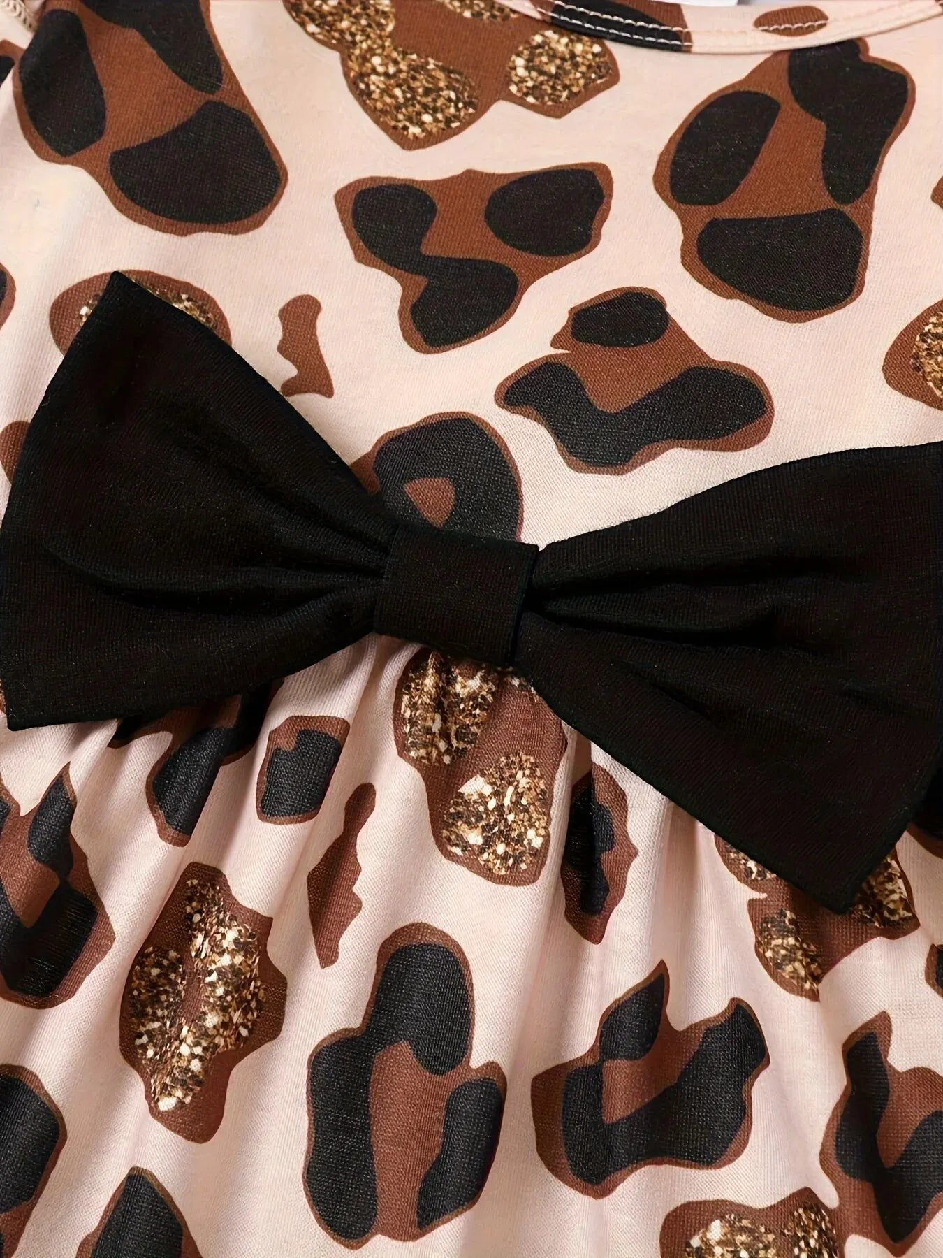 3 Pieces Of Baby Girl Leopard Print Pant and Top Set