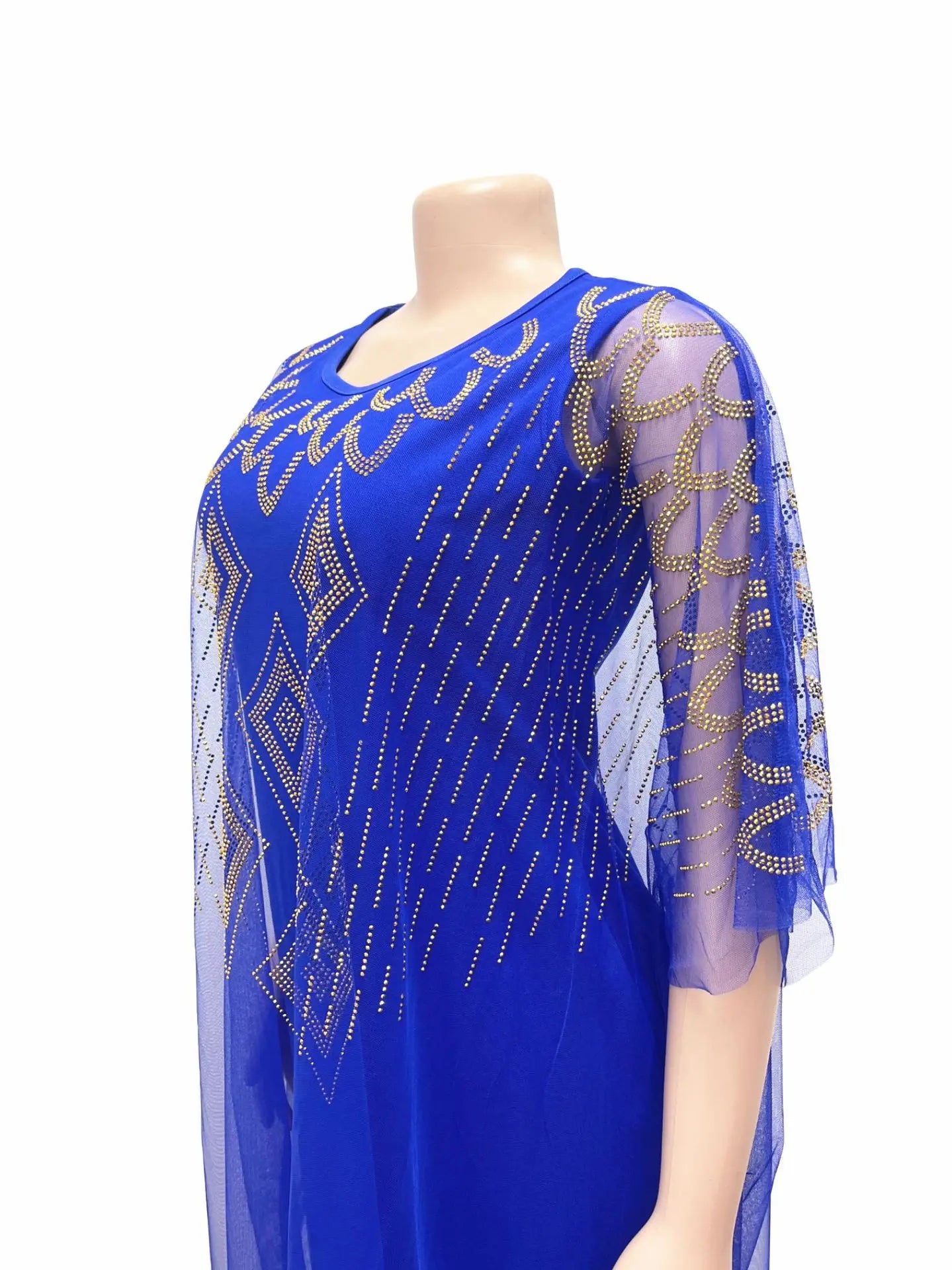 Two-Piece Dresses Women Mesh Caftan Abaya Robe Clothes