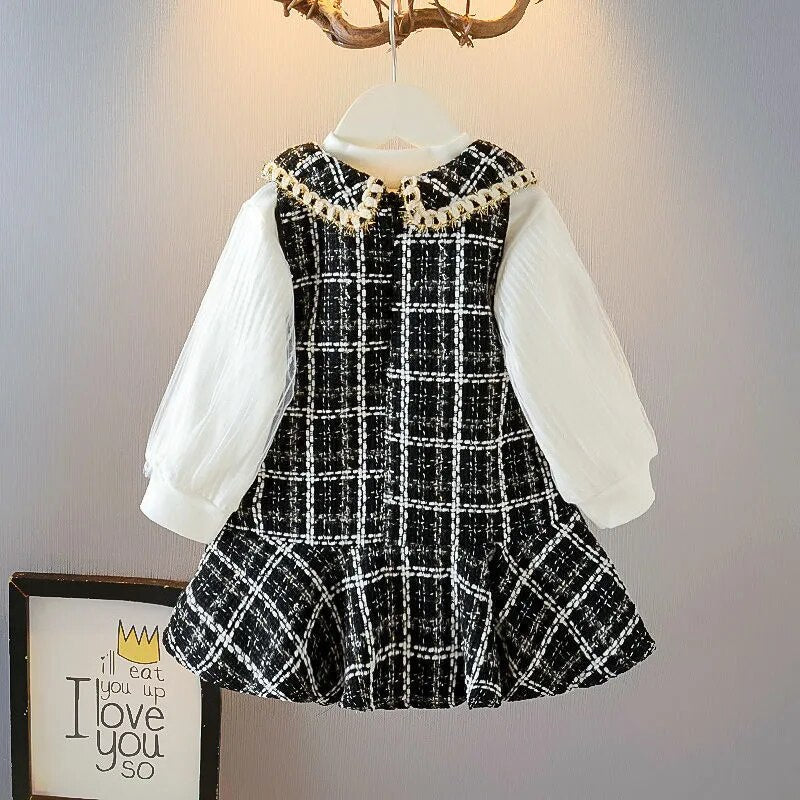 Baby Girls winter Princess Patchwork Dress