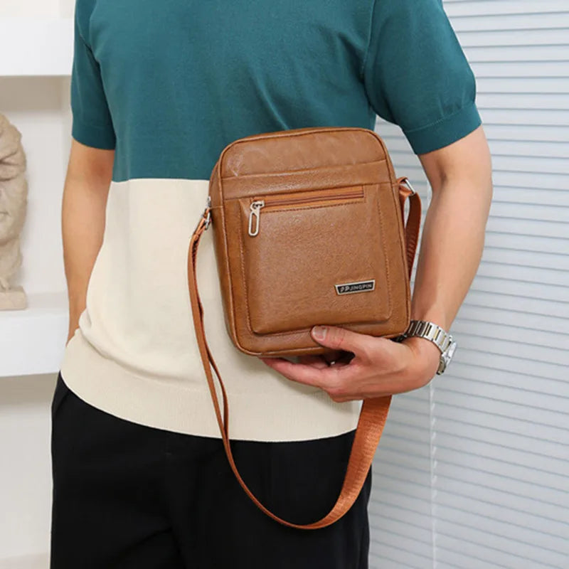 Men's Genuine Leather Crossbody Shoulder Bags High quality Tote Fashion Business Man Messenger Bag Leather Bags fanny pack