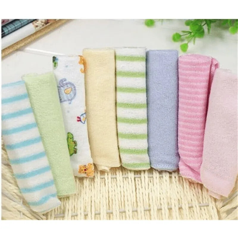 8PCS Baby Washcloths Soft Face Towels Natural Cotton Infant Bath Towel