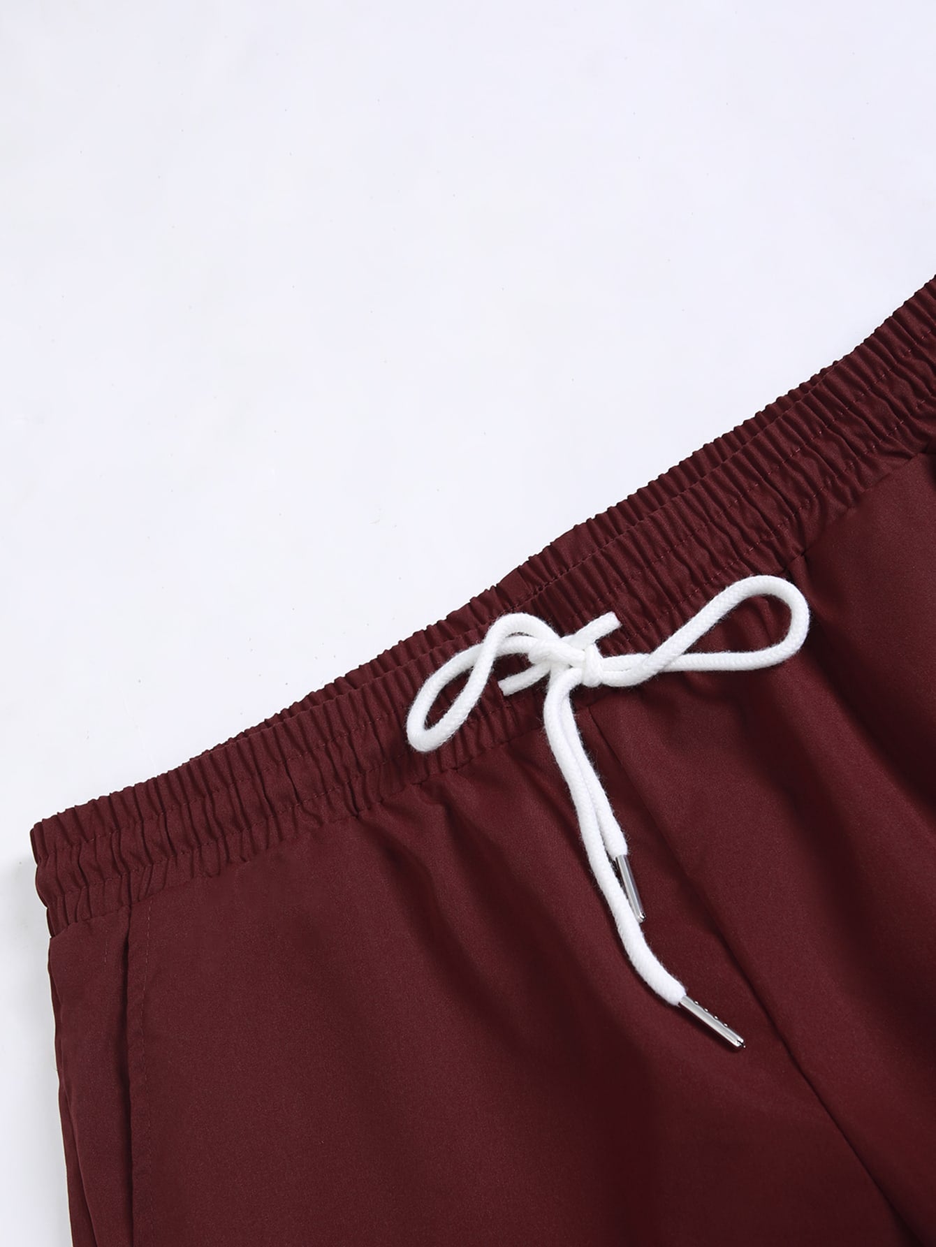 Men Random Circle and Brush Print Shirt & Drawstring Waist Shorts Without Tee