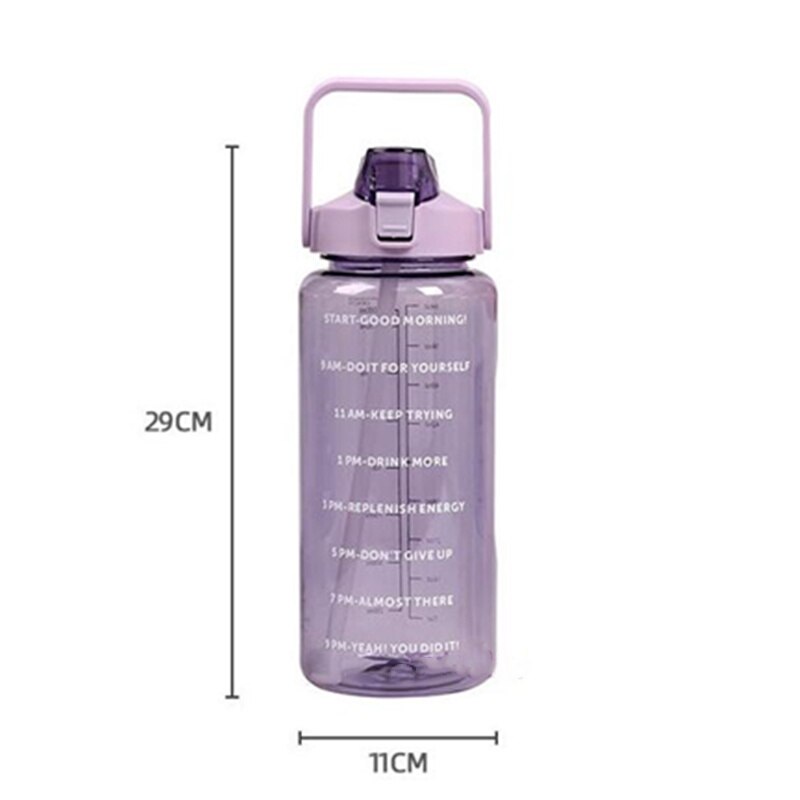 2 Liter Water Bottle with Straw