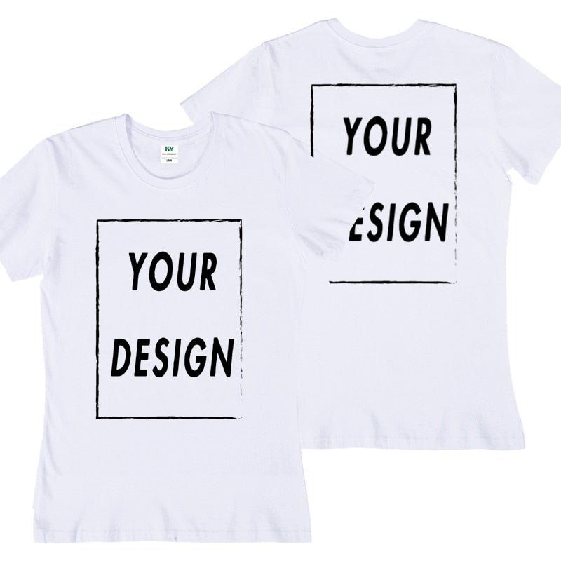 Custom Tshirt Front Back Print Professional Your Own Logo Text Photo Male Personalized Premium Gifts T-shirt EU Size 100% Cotton