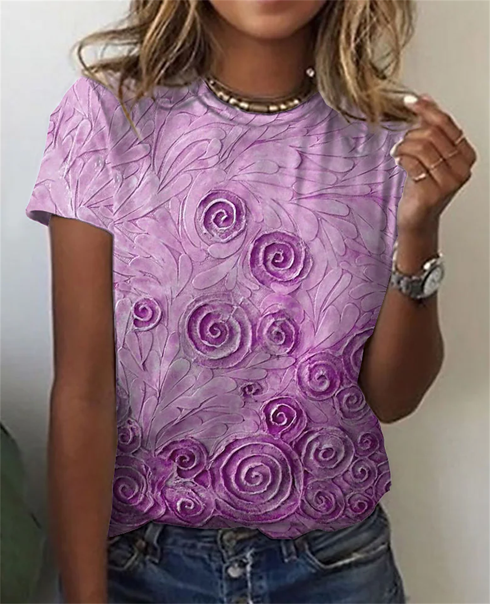 T-shirt O Neck Leopard Print Short Sleeve Clothing Streetwear Hip-Hop Top Vintage Sexy Pullover T Shirt Girls