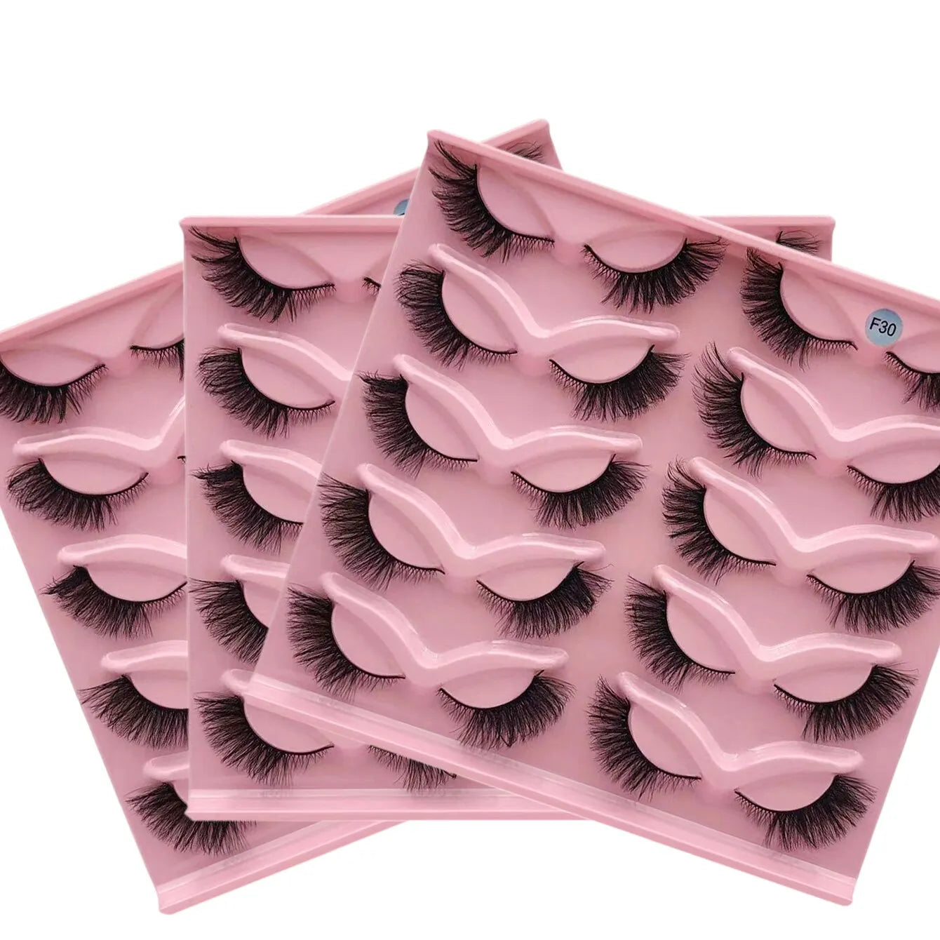 Ten Pairs of Slanted Cat-eye Thick False Eyelashes