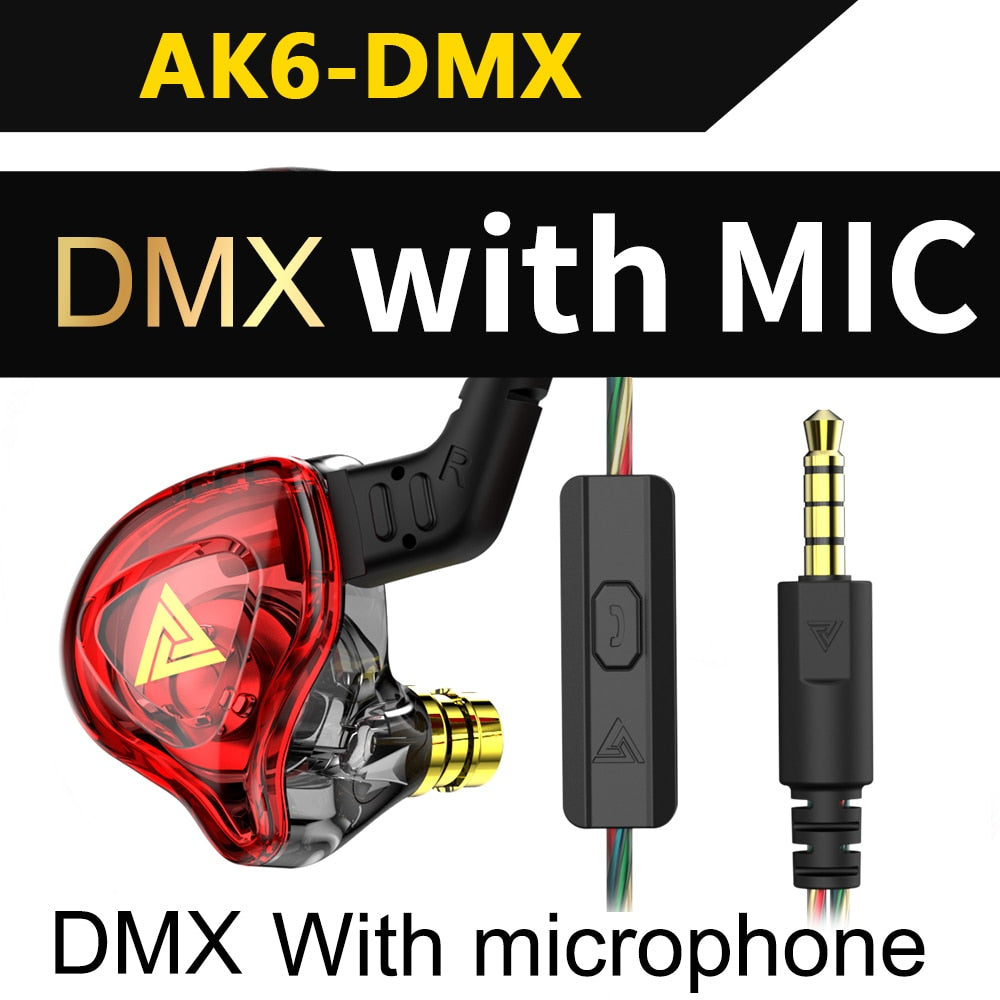 Original QKZ AK6 Copper Driver HiFi Wired Earphone Sport Running Headphones Bass Stereo Headset Music Earbuds fone de ouvido