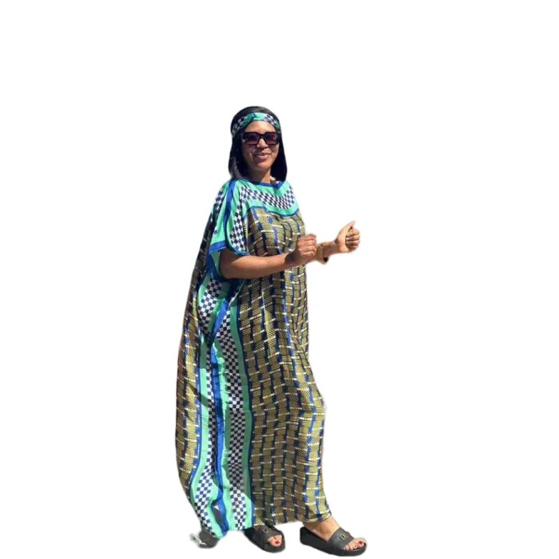 Fashion dresses Bazin Print Dashiki Women Long Dress One Size