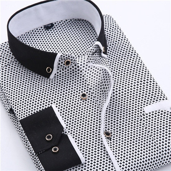 Jenkins Dress Shirt Long Sleeve Slim Fit Button Down Collar Business Shirts