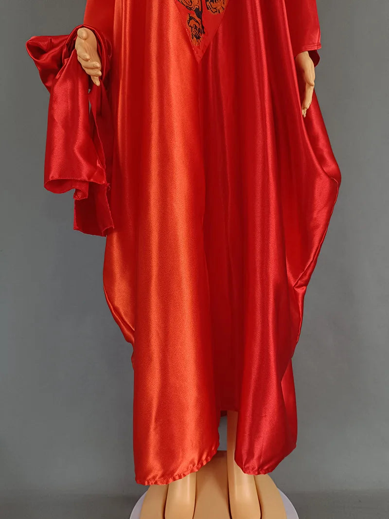 Abayas Women Dubai Fashion Dress Caftan Marocain Evening Party Satin Boubou