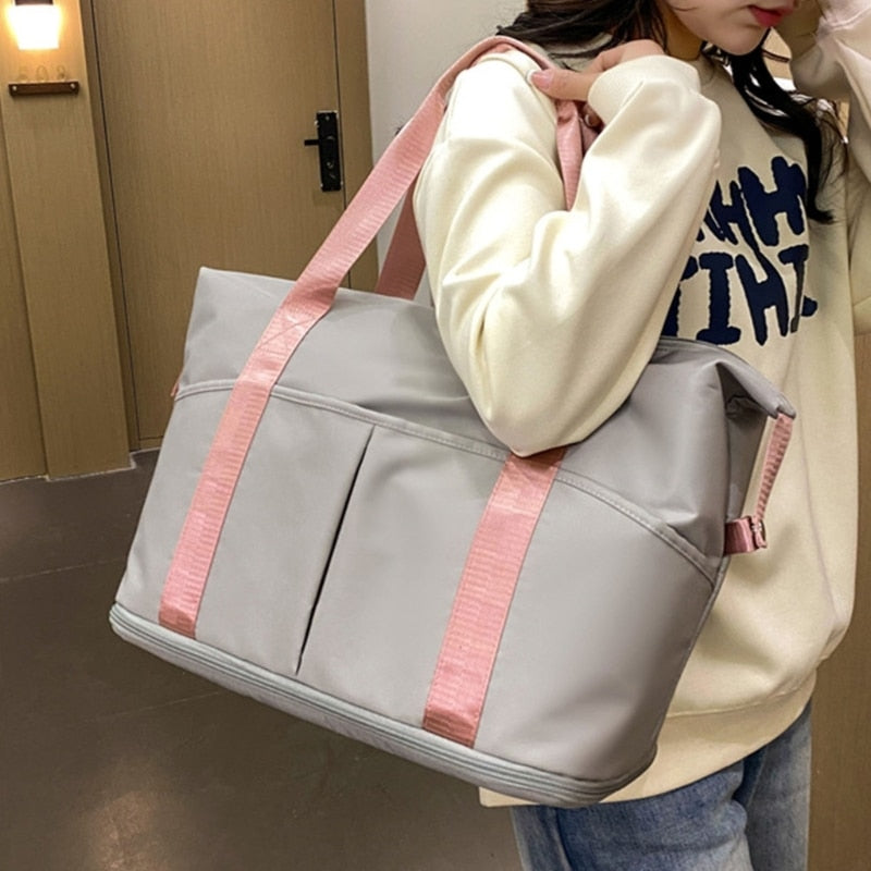 Women Travel Duffel Bag Large Expandable Weekender Carry-on Tote Gym Workout Bag Overnight Bag Mommy Hospital Bag