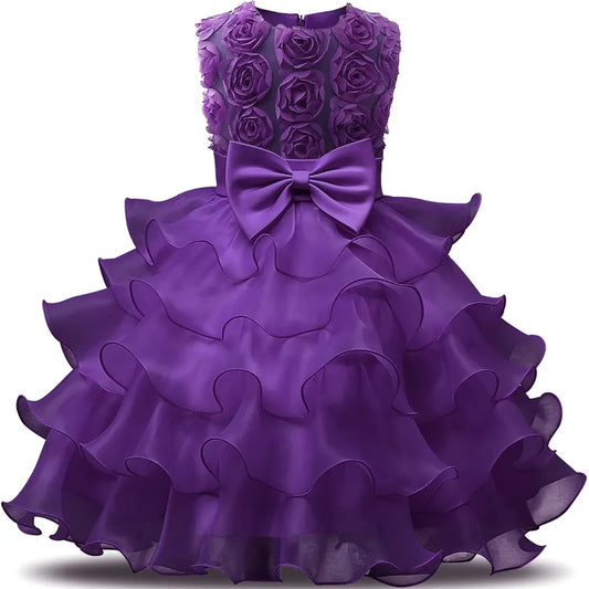 Children Luxury Party Formal Dress Wedding Birthday Kids Christmas Dresses Girls Lace Tutu Flower Girls