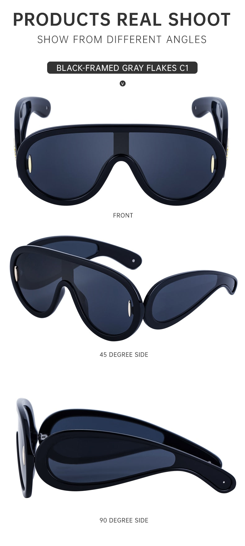 Candy Classy Design Punk Oversize Unisex Sunglasses
