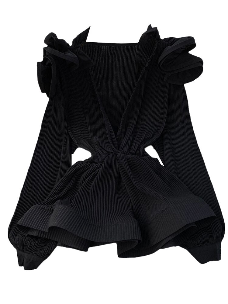 Rambellin  Designer  Blouse Women Elegant Long Sleeve Shirt One size fits all