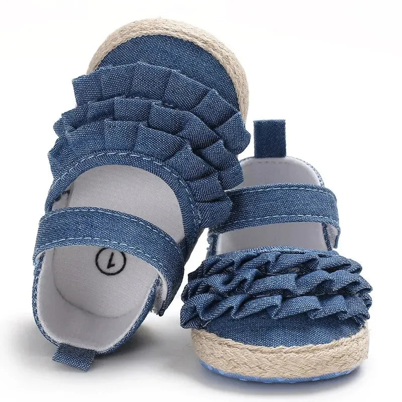 Baby Girls Shoes Spring Autumn Flat Soft Sole Anti-Slip Toddler First Walking Crib Shoe for 0-18 Months