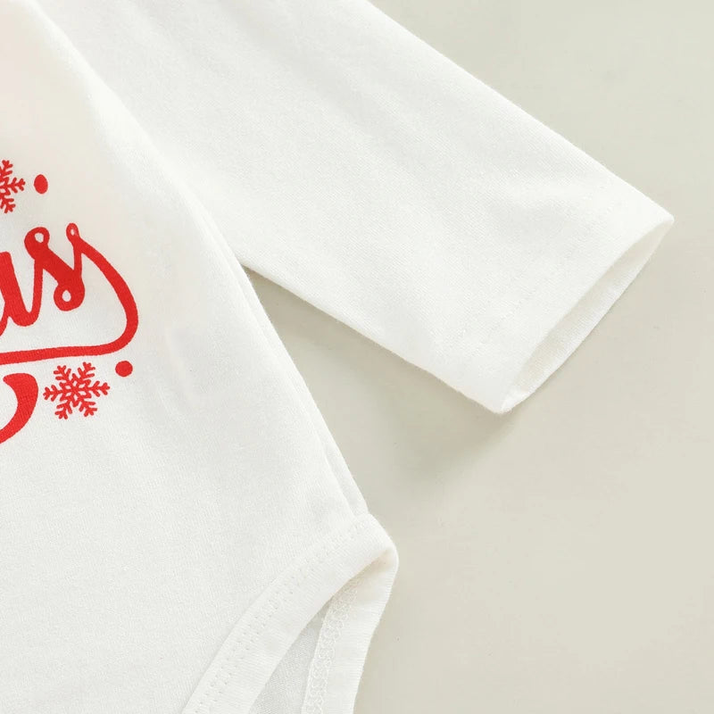 2Pcs Baby Clothes Girl Christmas Outfits Long Sleeve Ruffle Bodysuit Plaid Suspender Skirt Fall Winter Clothing Set