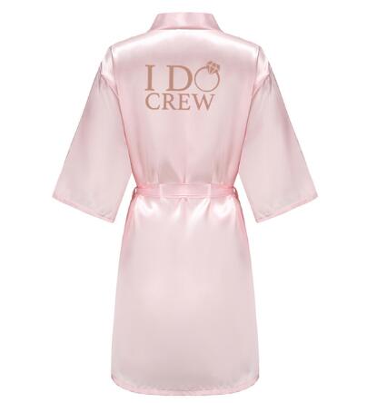 I DO Women Wedding Satin Dressing Gown Personalized Custom Name Bathobe Bridal Party Robes Bridesmaid Robes gift