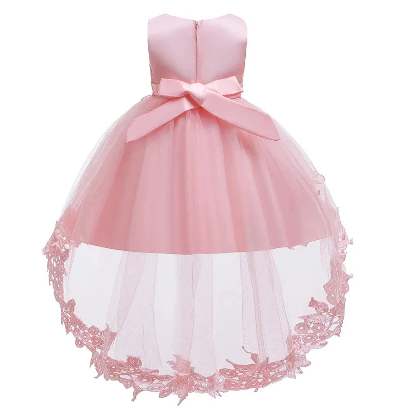 Flower Girl Wedding Princess Dresses Baby Birthday Party Evening Dress Children Mesh Tail Dress Girls Clothes