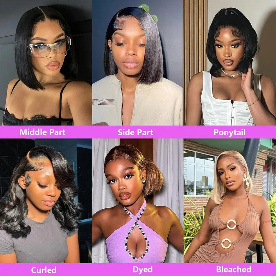 Straight Bob Wig Lace Closure Human Hair