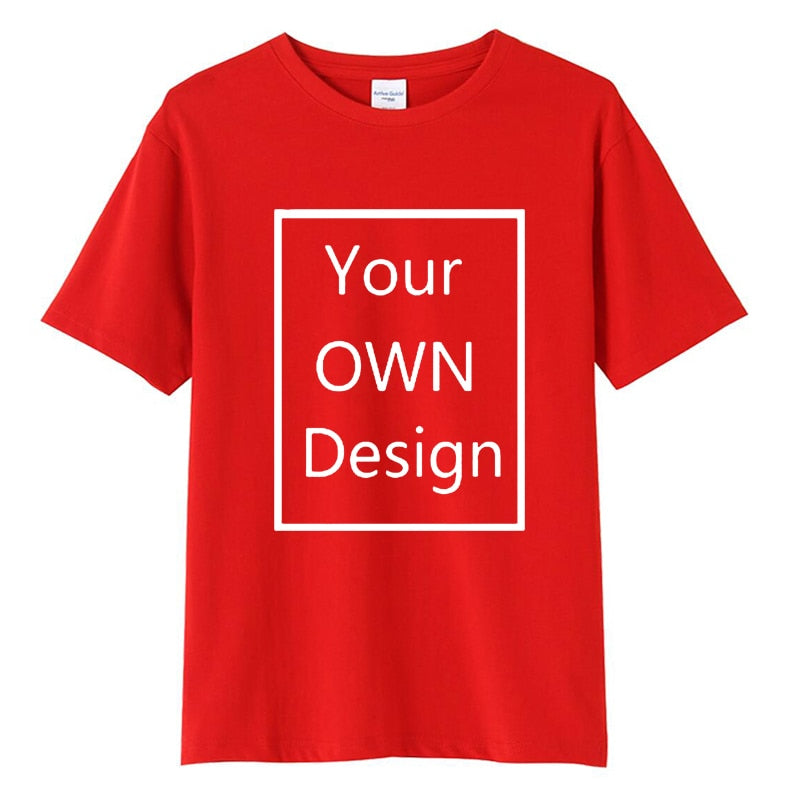 Cotton Custom T Shirt Make Your OWN Design Logo Text Men Print Tshirt Tops Tee