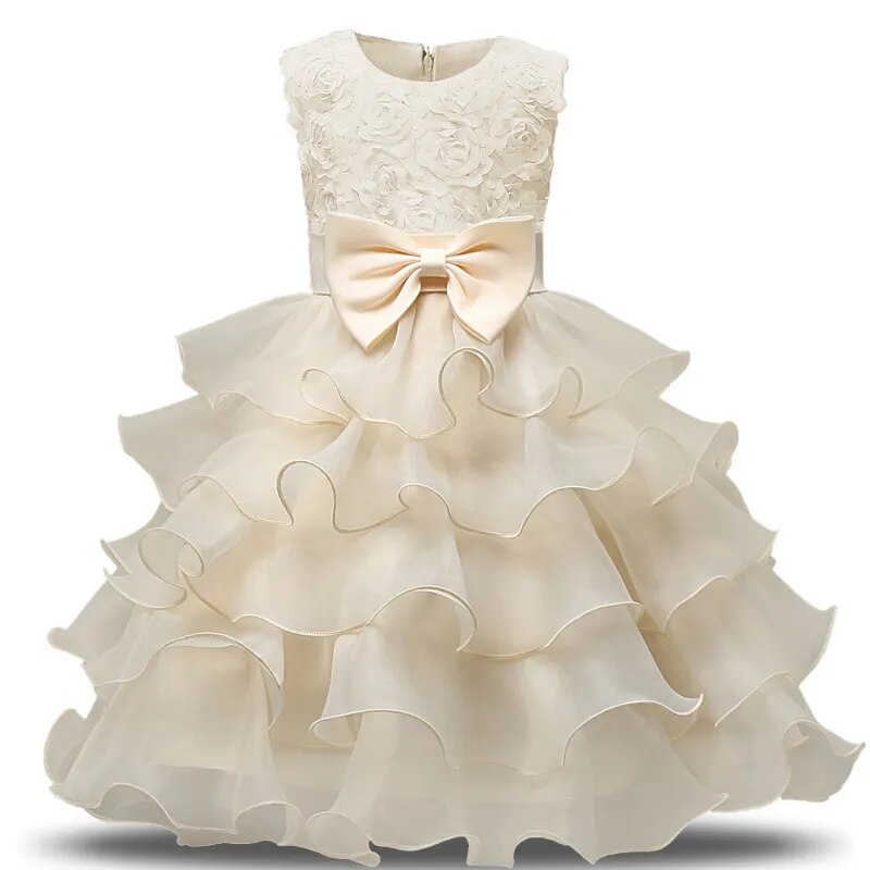 Children Luxury Party Formal Dress Wedding Birthday Kids Christmas Dresses Girls Lace Tutu Flower Girls