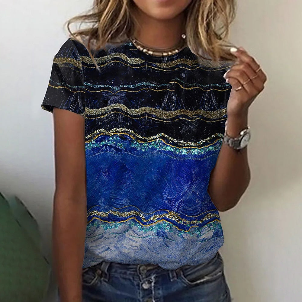 T-shirt O Neck Leopard Print Short Sleeve Clothing Streetwear Hip-Hop Top Vintage Sexy Pullover T Shirt Girls