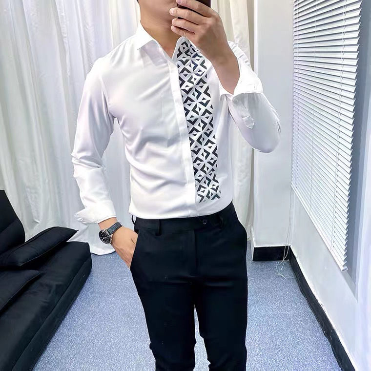 printed long sleeve shirt men