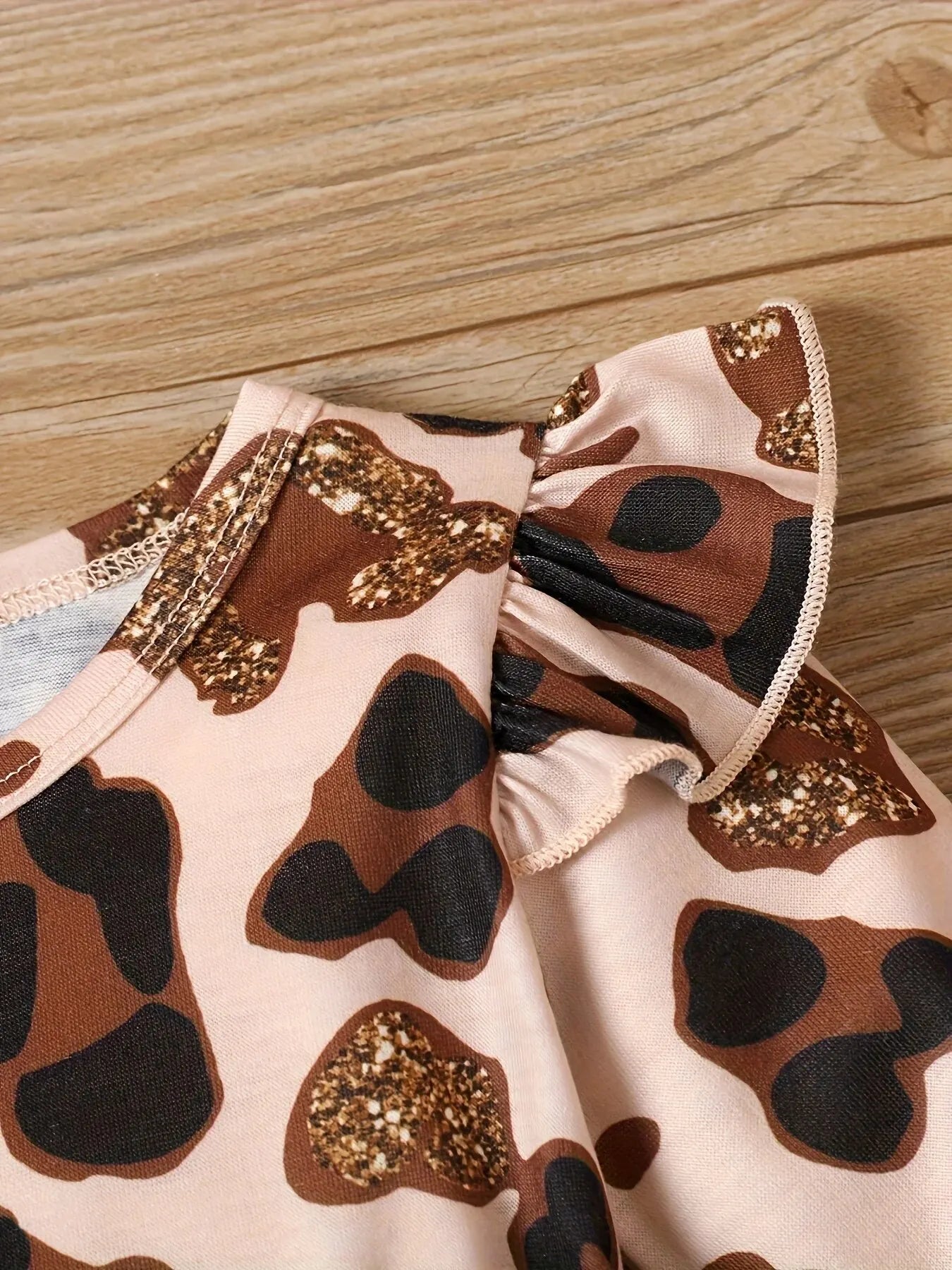 3 Pieces Of Baby Girl Leopard Print Pant and Top Set