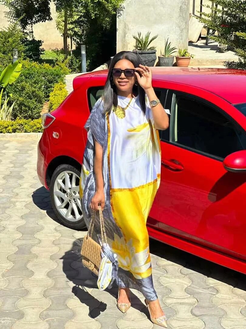 Fashion dresses Bazin Print Dashiki Women Long Dress One Size