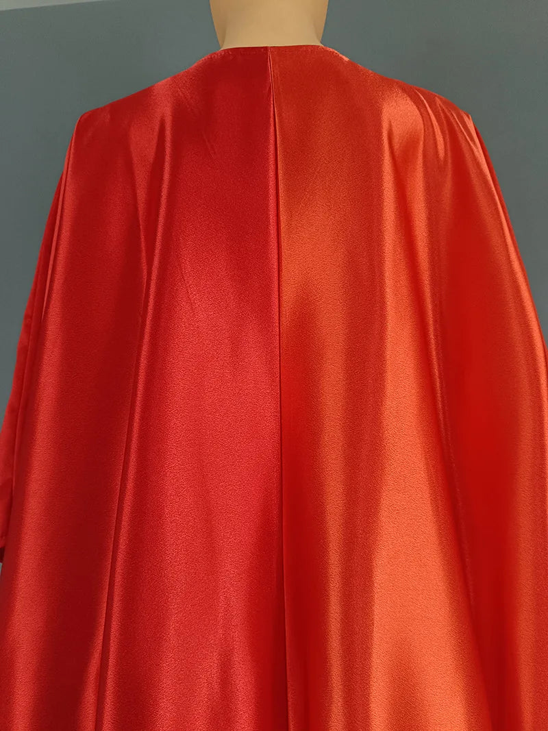 Abayas Women Dubai Fashion Dress Caftan Marocain Evening Party Satin Boubou