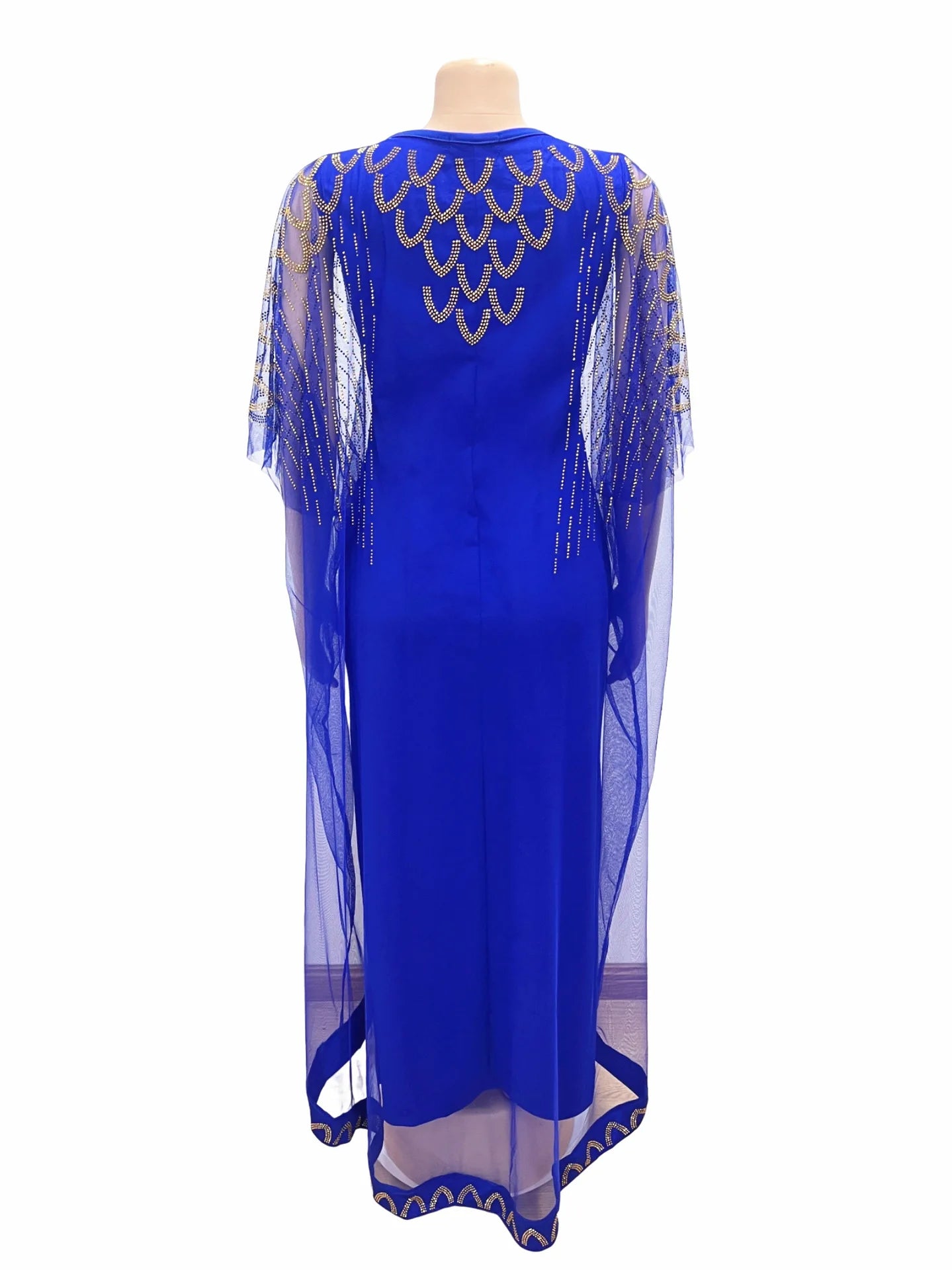 Two-Piece Dresses Women Mesh Caftan Abaya Robe Clothes