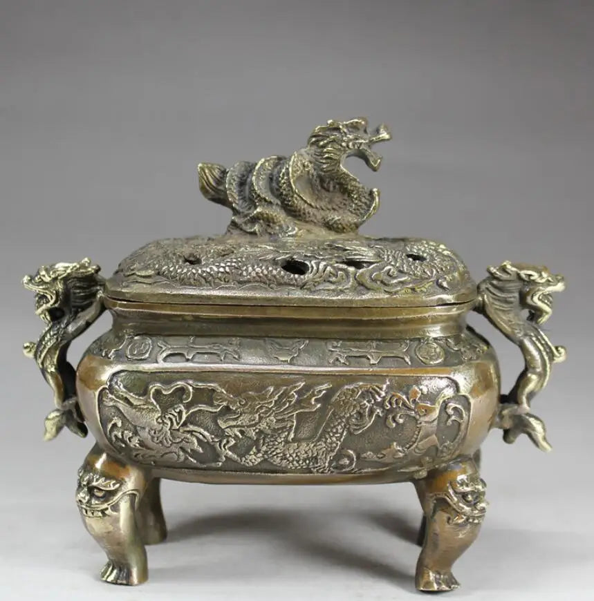 Pure copper incense burner crafts antique ornaments