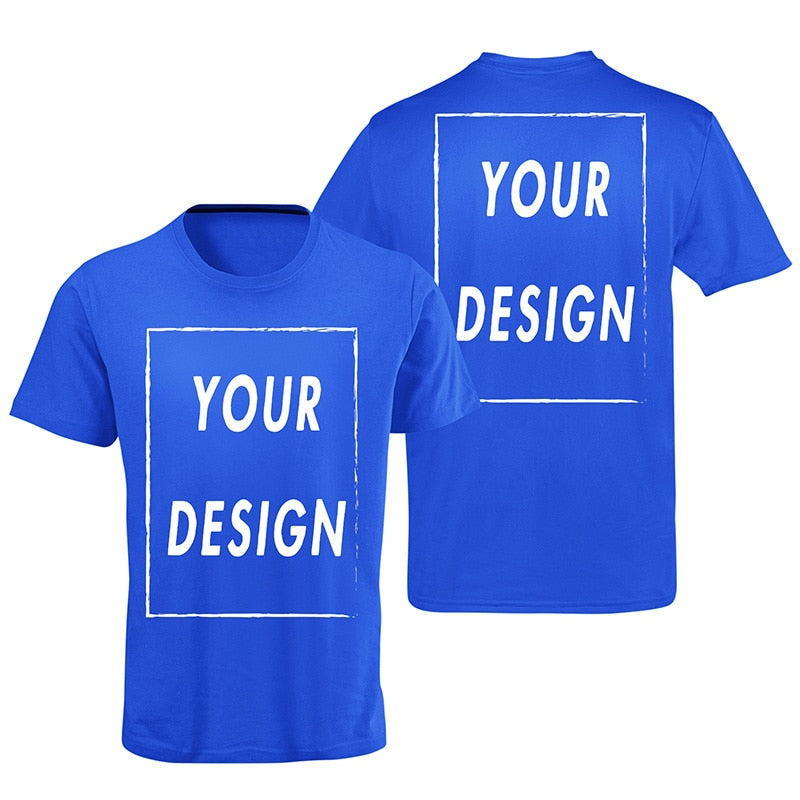 Custom Tshirt Front Back Print Professional Your Own Logo Text Photo Male Personalized Premium Gifts T-shirt EU Size 100% Cotton