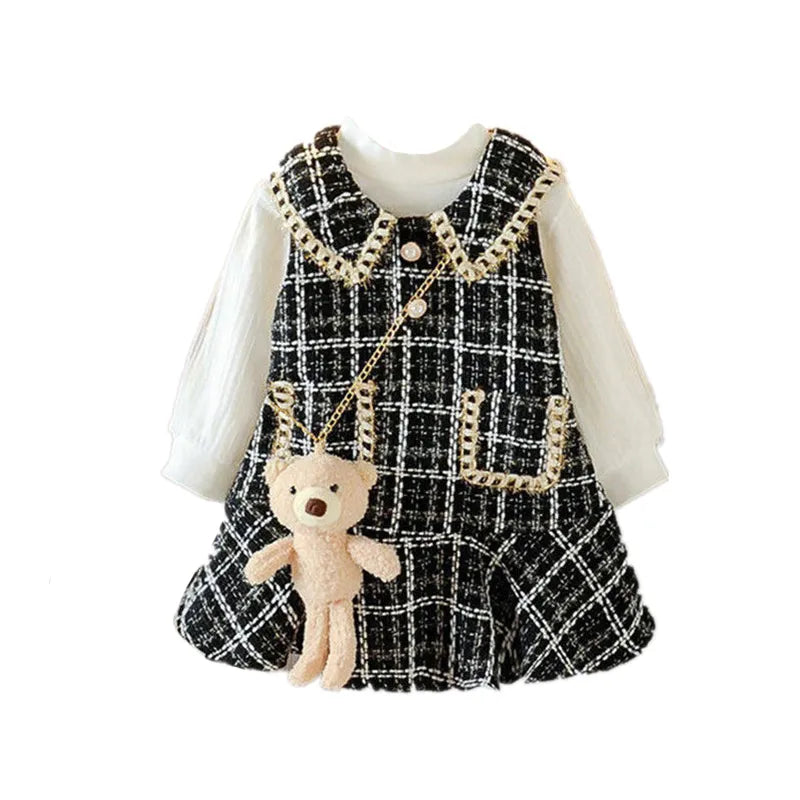 Baby Girls winter Princess Patchwork Dress