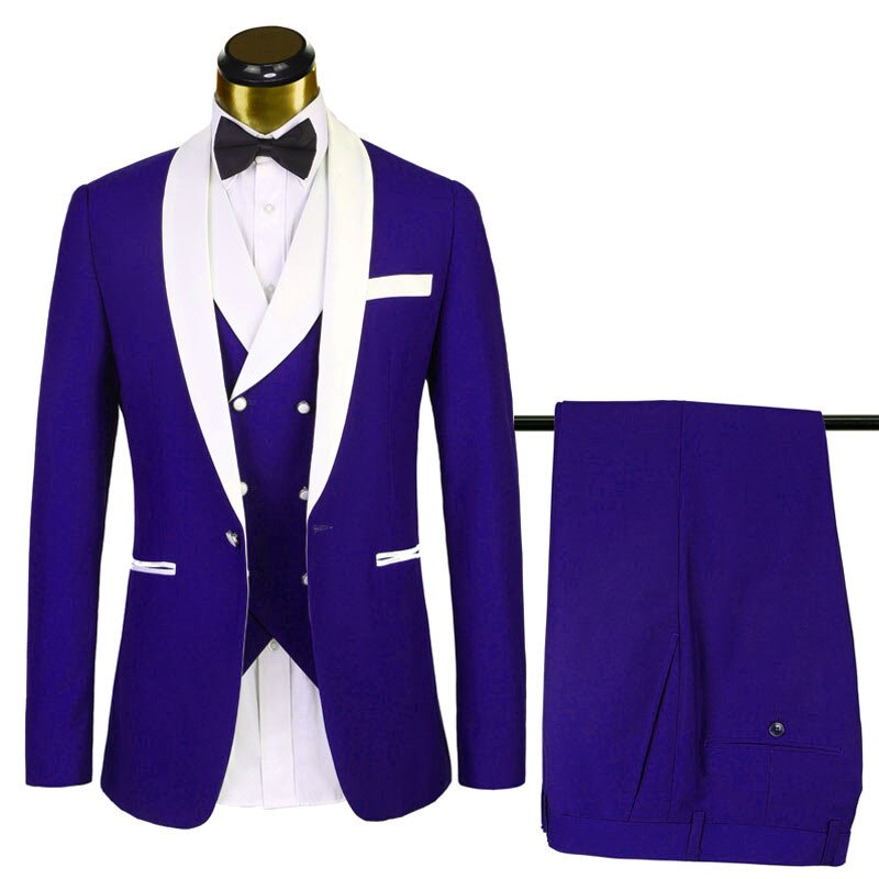 Tuxedo 3Pieces Men Suits Slim Fit Single Breasted Elegant Groom Wear
