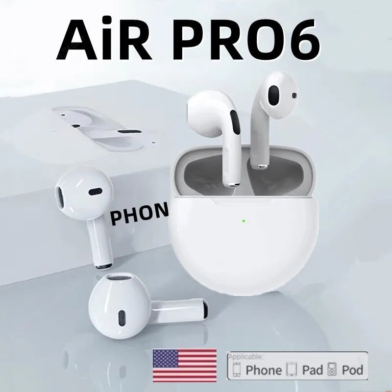 Original Pro 6 TWS Wireless Bluetooth Earphones Headphones Earphone Headset For Xiaomi Android Earbuds