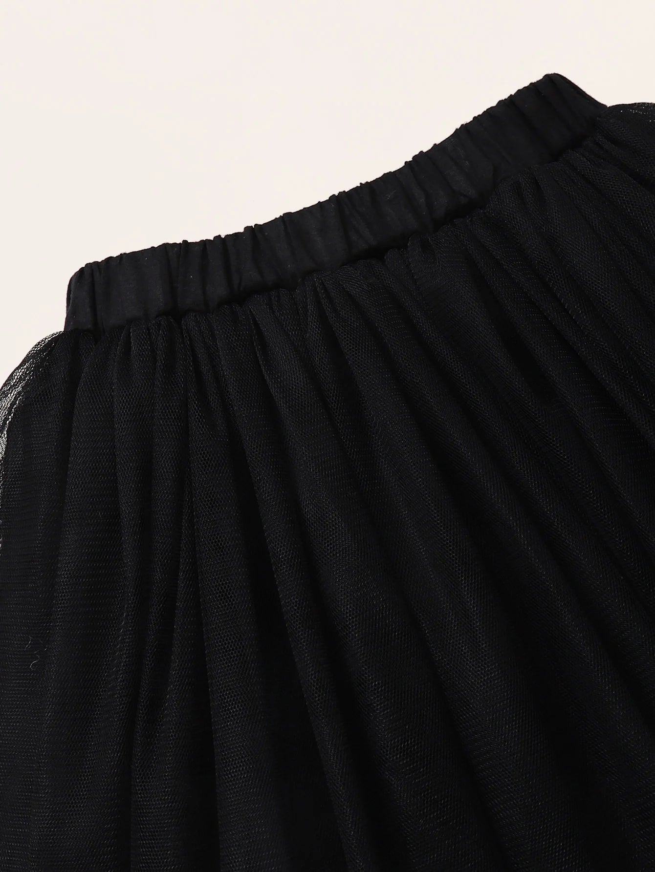 Kid Boyclothing Bow Strap Dots Tops Black Chiffon Puffy Skirt Summer Party Fashion Set Suitable for Female Babies Aged 1-6 Years