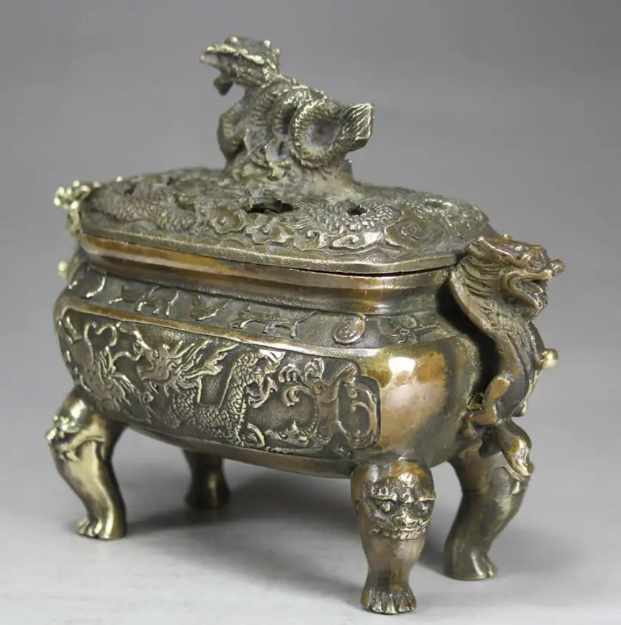 Pure copper incense burner crafts antique ornaments