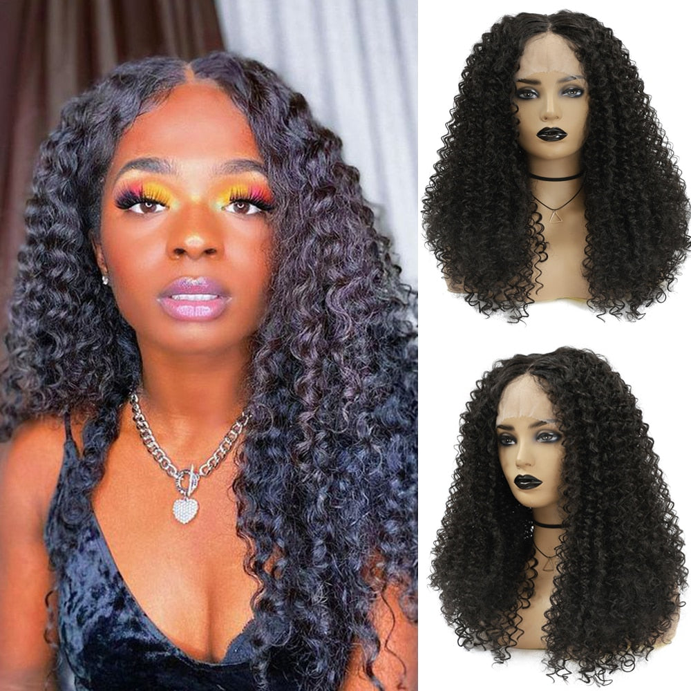 Ombre Brown Kinky Curly Lace Front Wigs