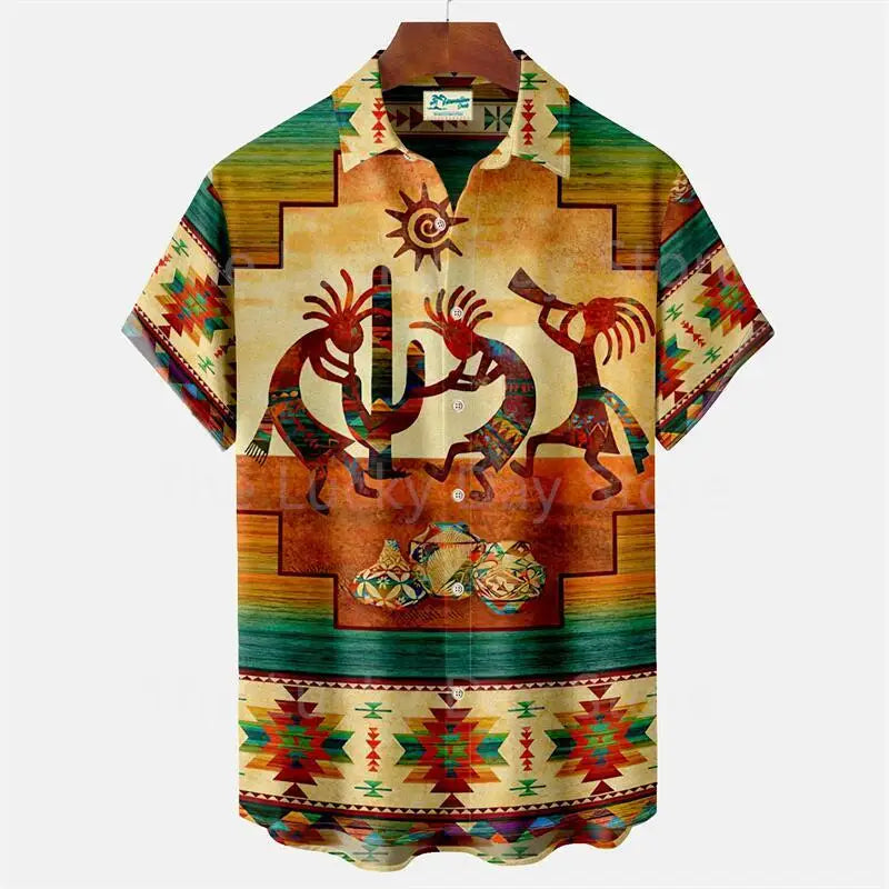 Men's Casual Social Hawaiian Oversized Short Sleeve Shirt Elegant Vintage Harajuku Summer Fashion Designer Clothing Pattern Top
