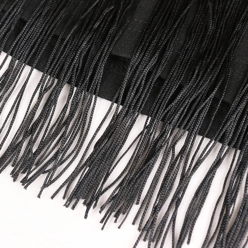 2024 Women Fringe Party Dresses Elegant Net Shoulder Sleeveless Large Size Long  Dress for Birthday Dinner Event Wedding Guest