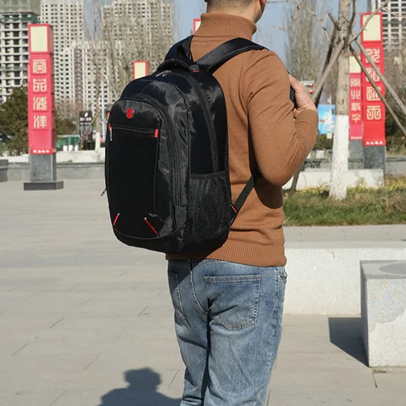 Large-capacity Student School Bag Casual Solid Color Backpack Material Oxford Men New Backpack Multi-functional Simple Bag