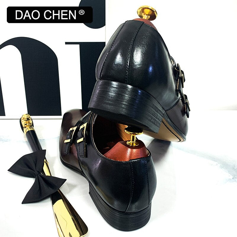 LOAFERS GENUINE LEATHER LUXURY DRESS SHOES OFFICE WEDDING MEN CASUAL SHOES